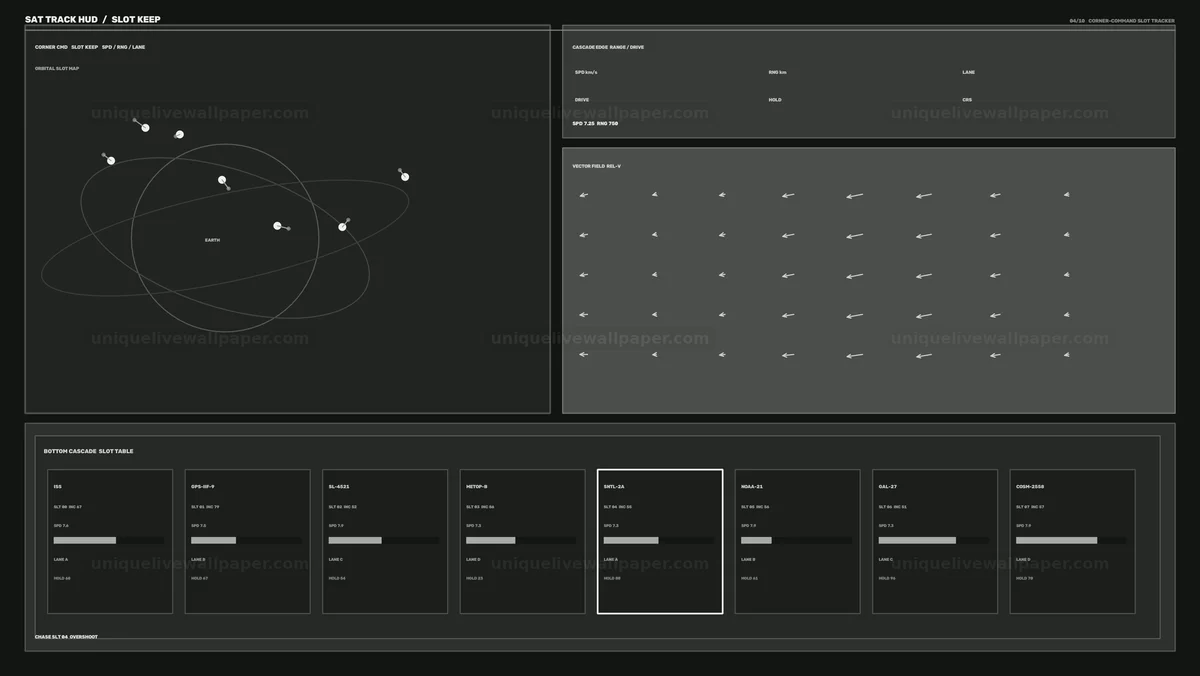 Watermarked thumbnail for Satellite Tracking Orbital Map HUD Seamless Loop