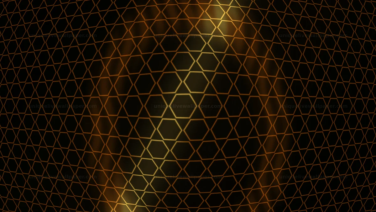 Watermarked thumbnail for Black and gold honeycomb tunnel creates a dynamic visual experience