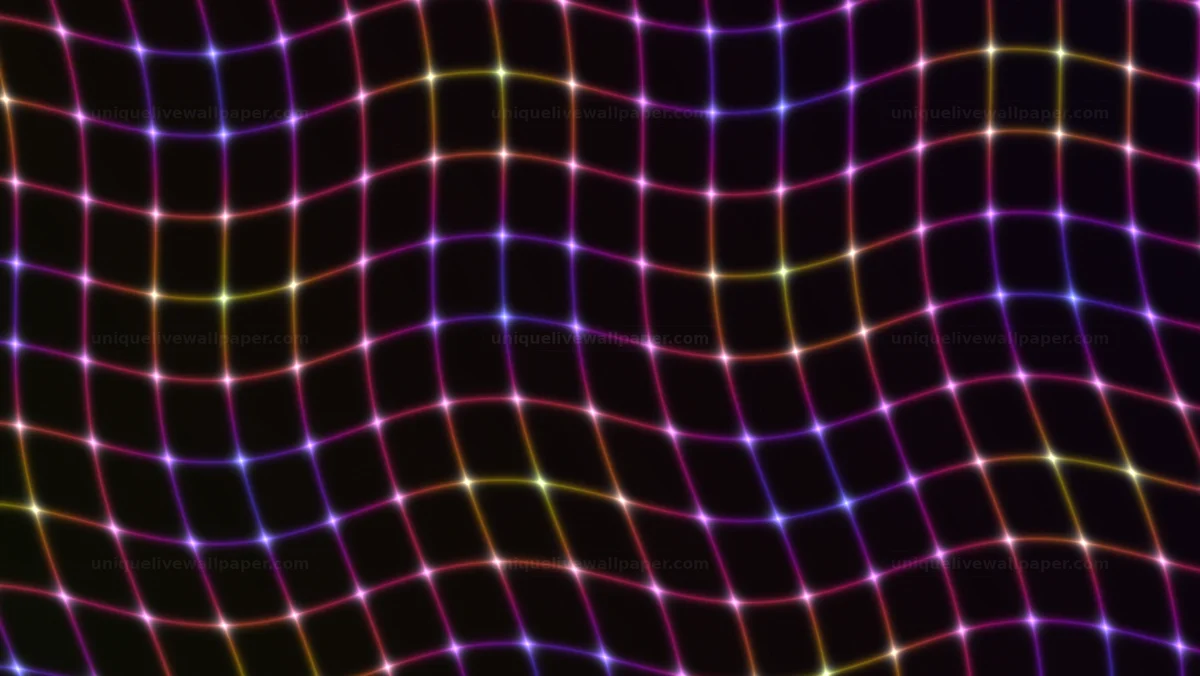 Glitching rainbow interference background with moving colors and lines