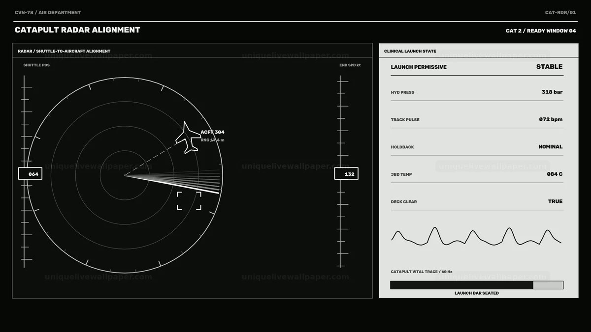 Watermarked thumbnail for Aircraft Carrier Catapult Operations Display Seamless Loop