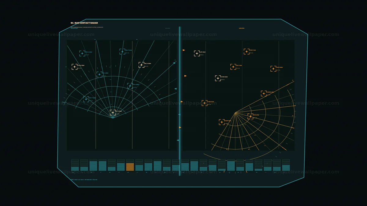 Contact Radar HUD with Target Boxes Seamless Loop