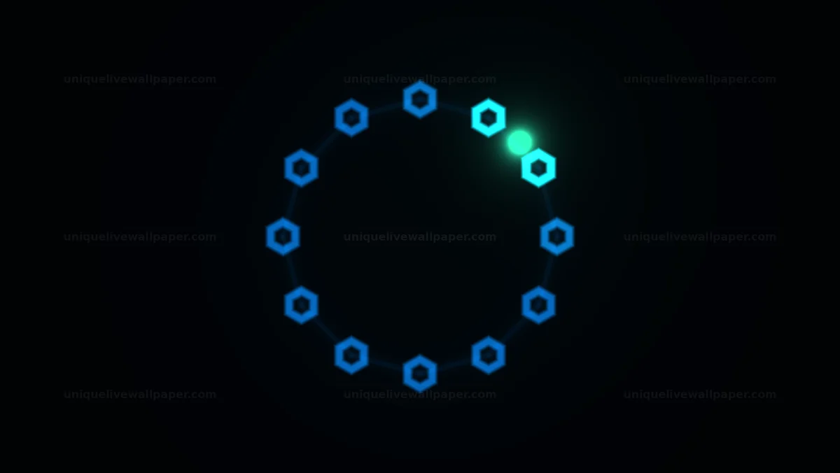 Glowing Hexagon Network Ring Seamless Loop