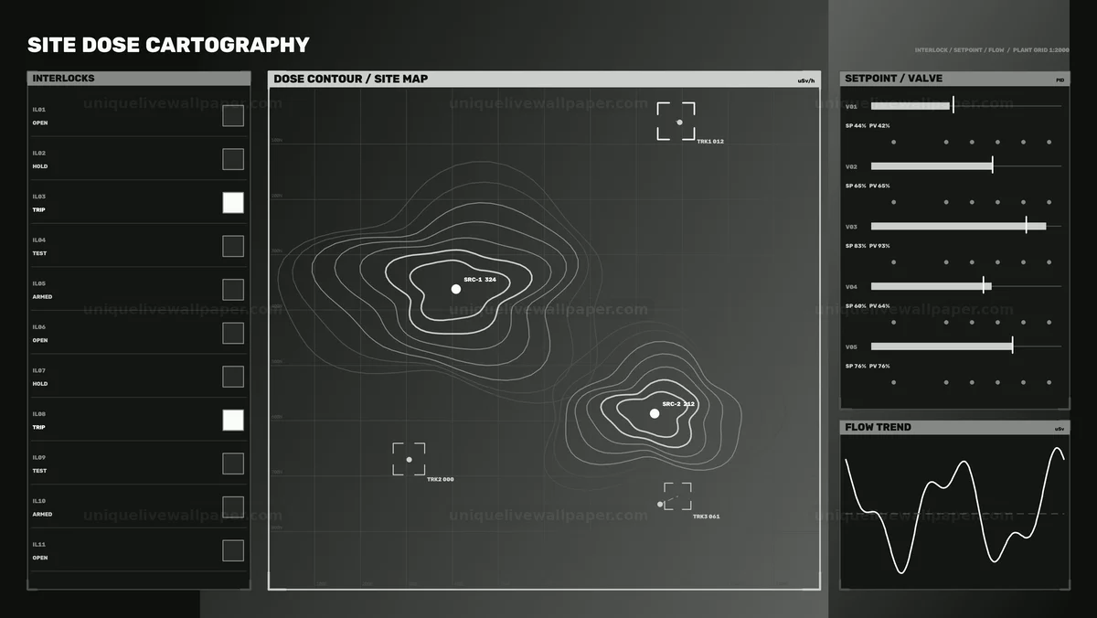 Watermarked thumbnail for Nuclear Plant Dose Map HUD Seamless Loop