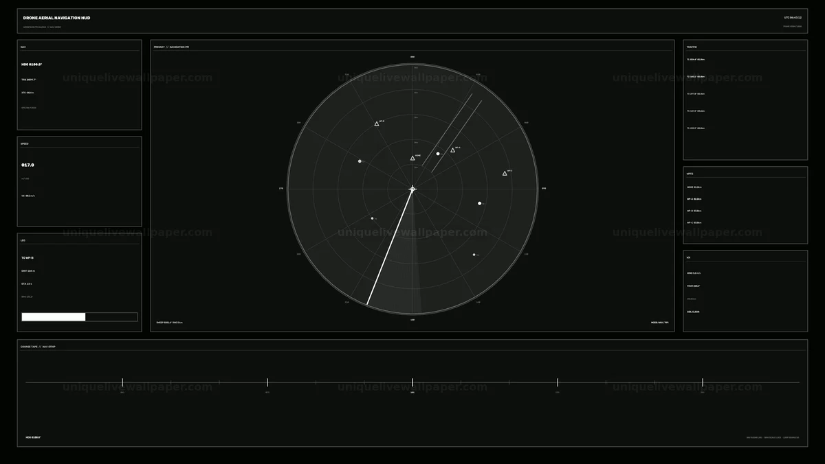 Drone Aerial Navigation Radar HUD Seamless Loop