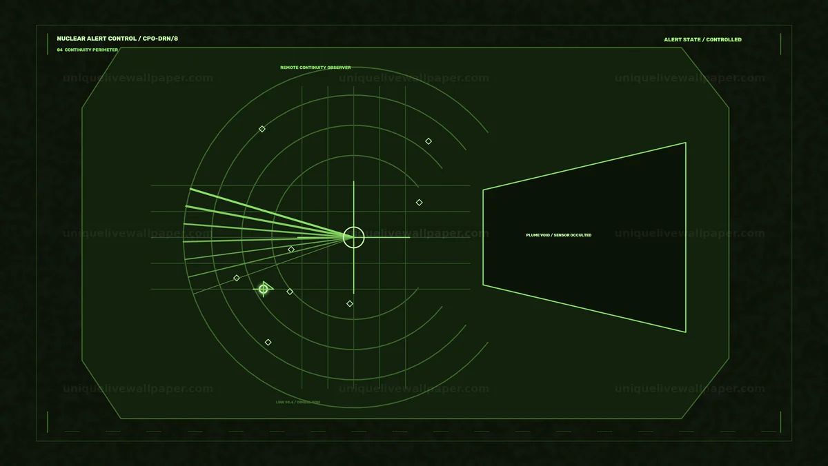 Nuclear Alert Control Radar Screen Seamless Loop