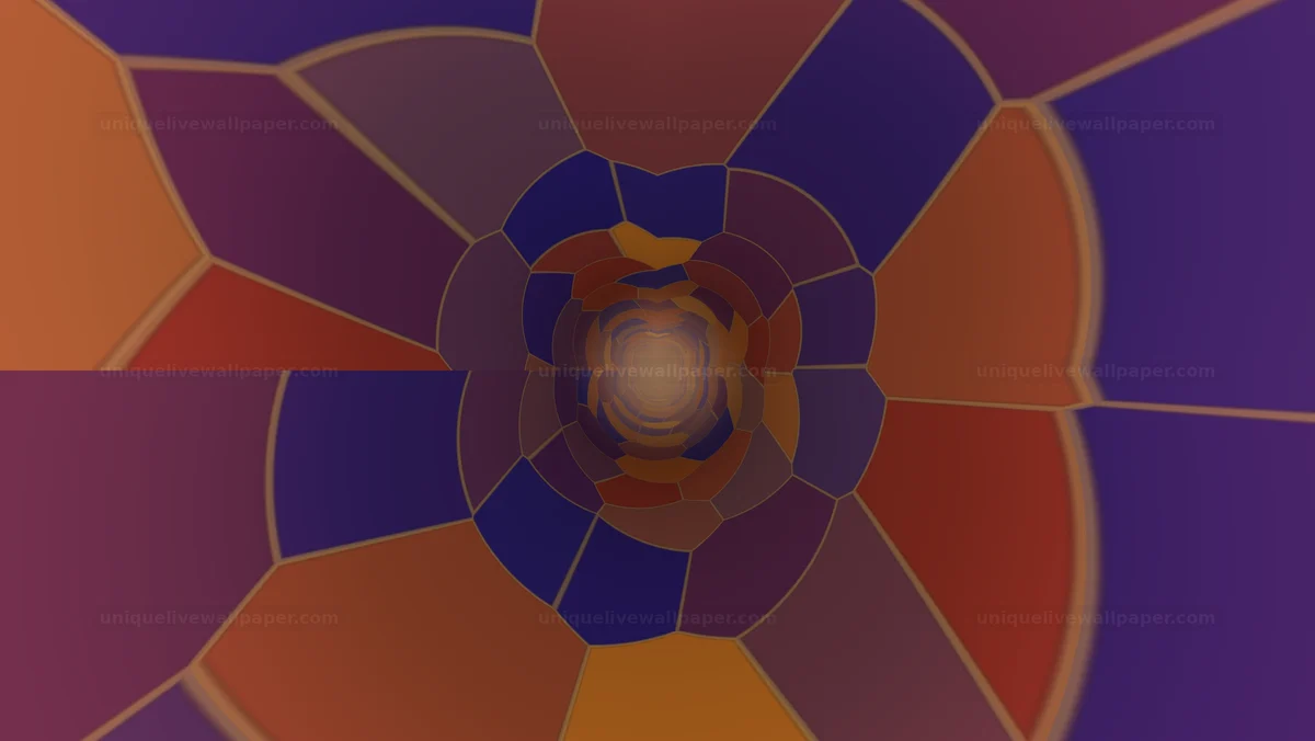 Polygonal Tunnel with Glowing Center Seamless Loop