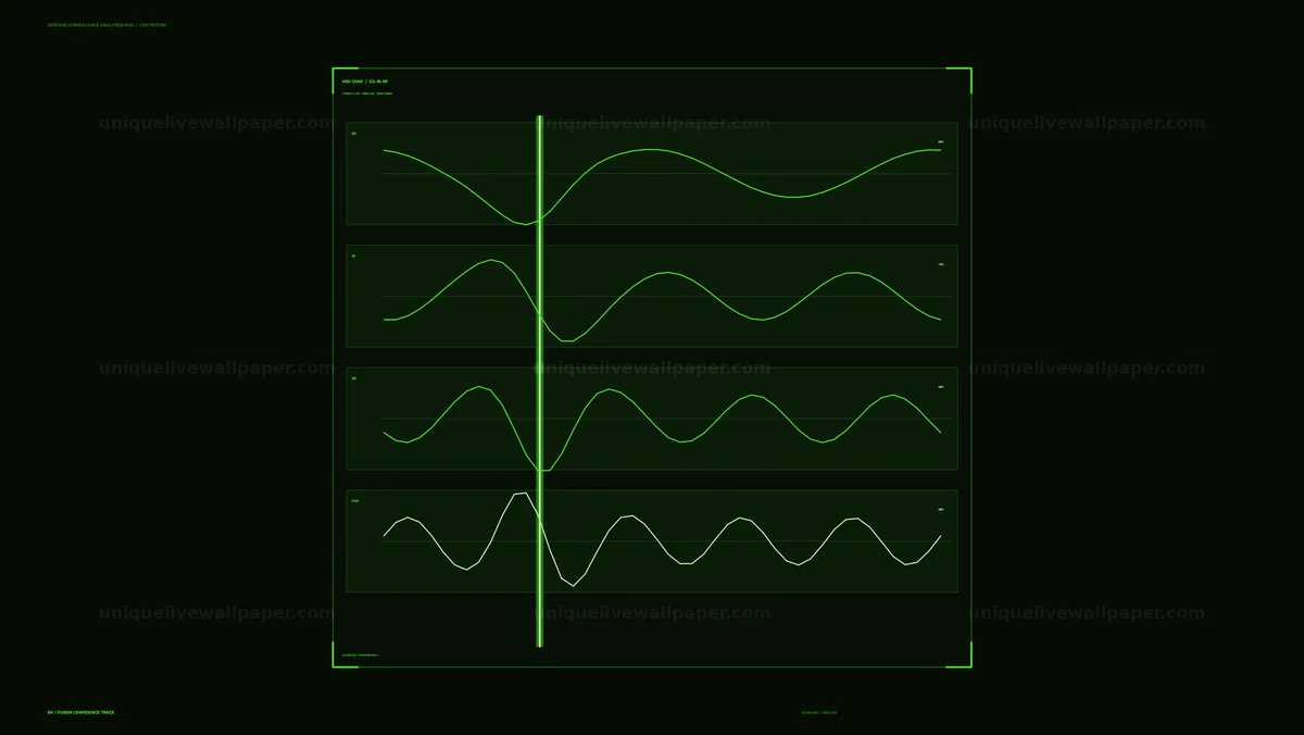 Defense Surveillance Analytics HUD Waveform Scan Seamless Loop