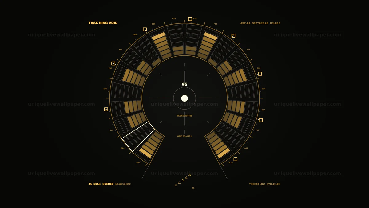 Futuristic Circular Task HUD Seamless Loop