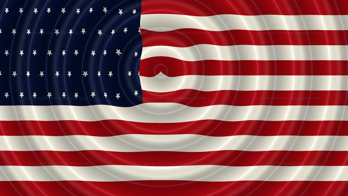 Watermarked thumbnail for American flag silk wave background shows gentle movements in fabric