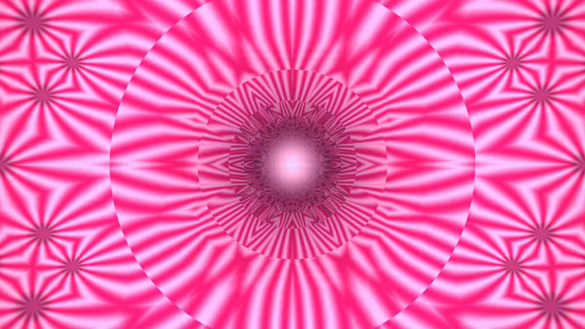Watermarked thumbnail for Pink Kaleidoscopic Vortex Background Seamless Loop