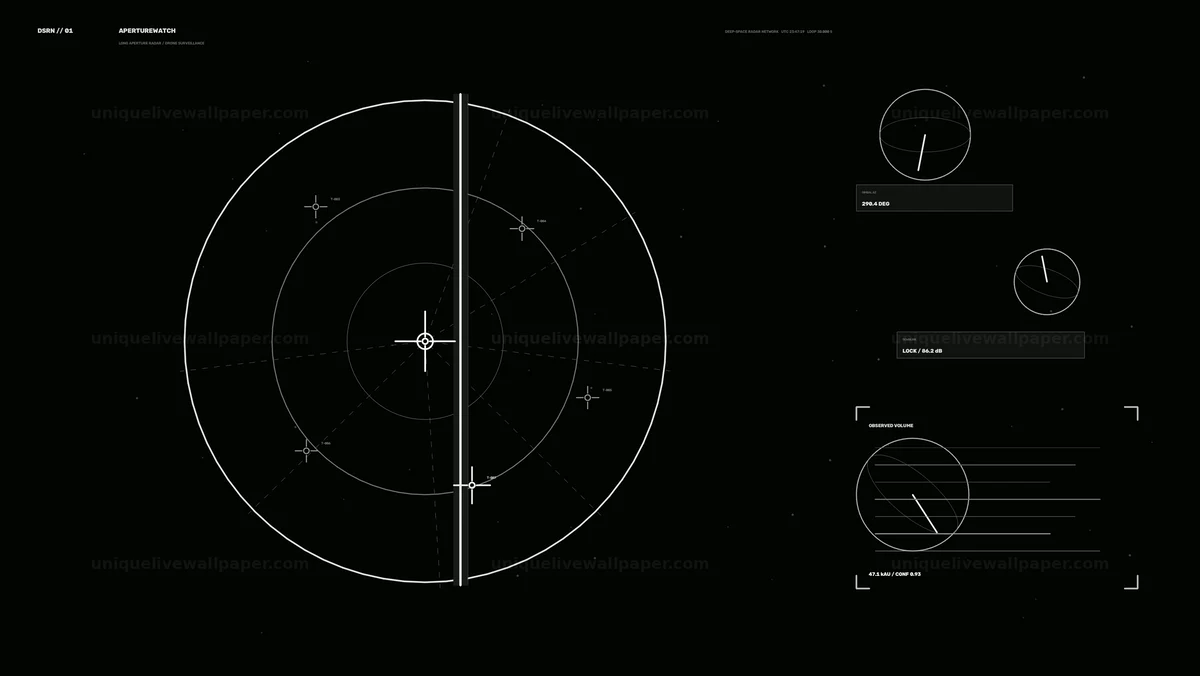 Watermarked thumbnail for Deep Space Radar Interface Animation Seamless Loop