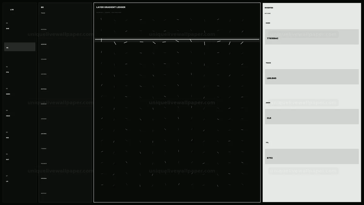 Futuristic Data HUD With Layer Trace Grid