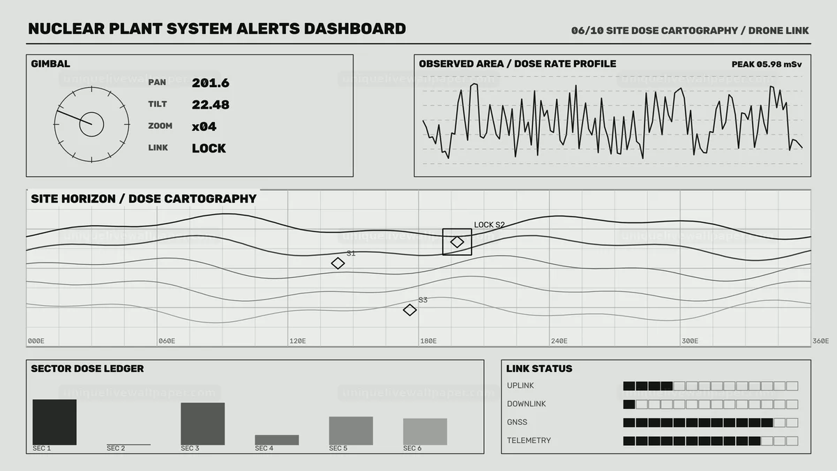 Nuclear Plant System Alerts Dashboard Seamless Loop