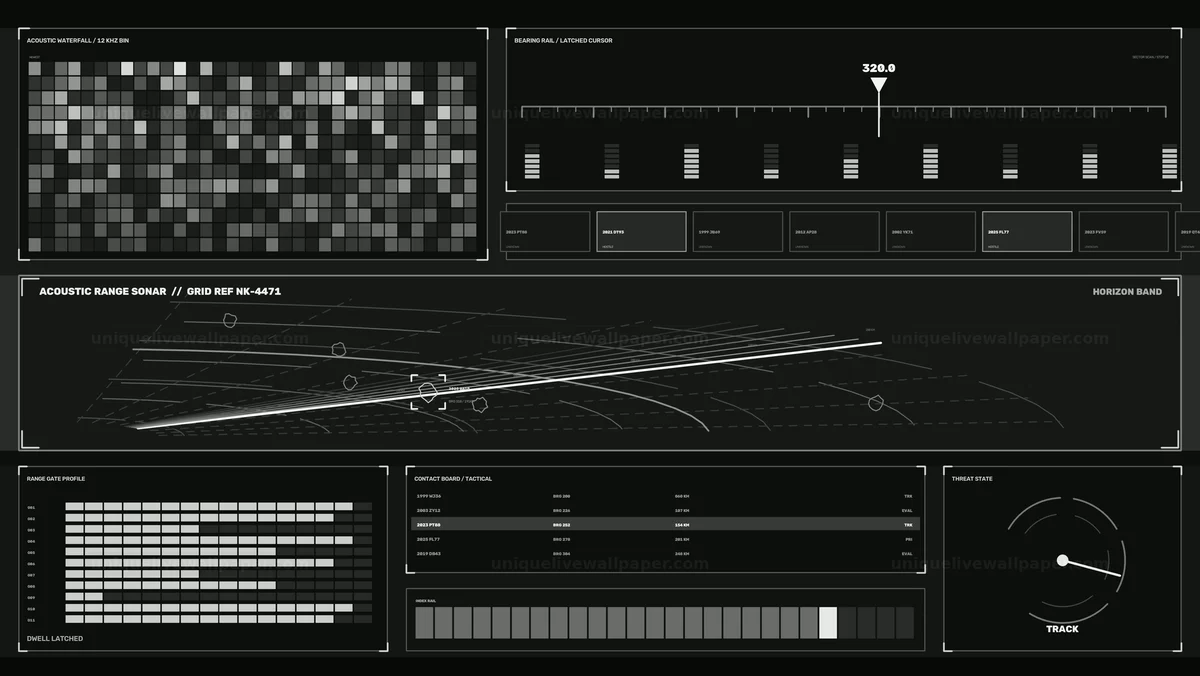 Watermarked thumbnail for Military Sonar Tracking HUD Interface