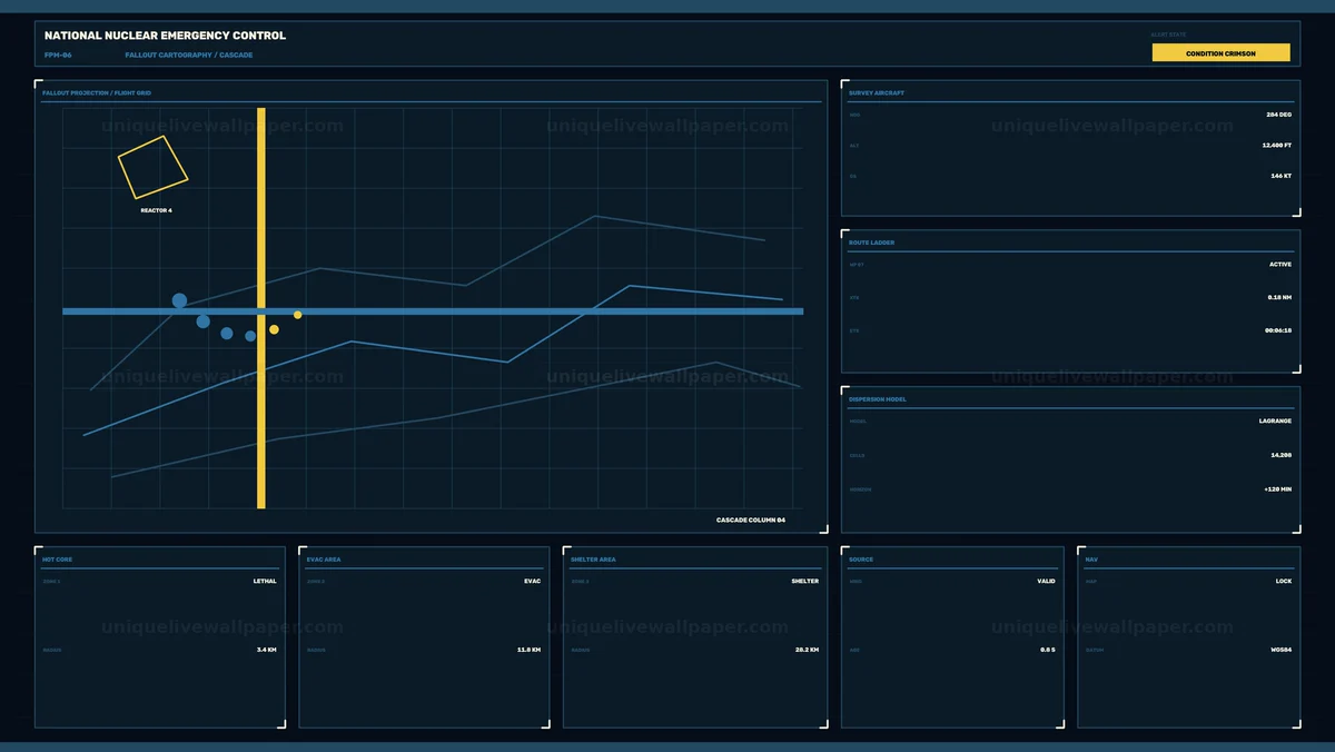 Nuclear Emergency Control Map HUD Seamless Loop