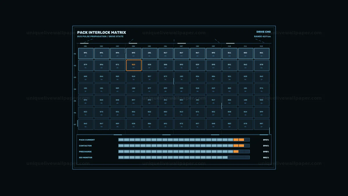Battery Energy Storage Warning HUD Seamless Loop