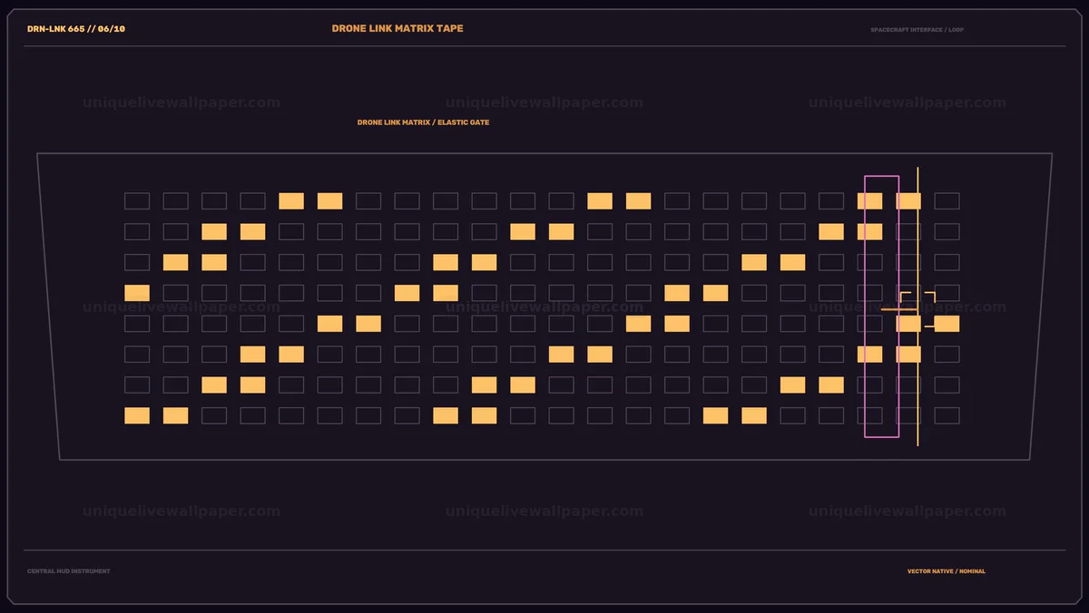 Spacecraft HUD Interface Animation with Data Matrix