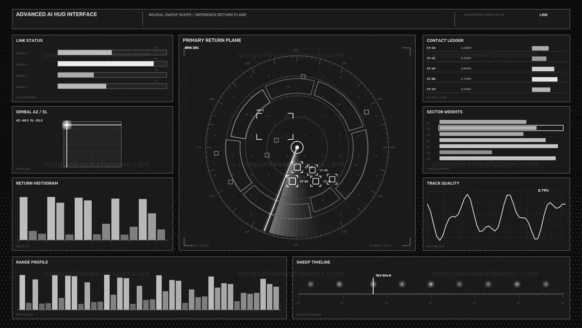 Advanced AI Radar Data HUD Seamless Loop