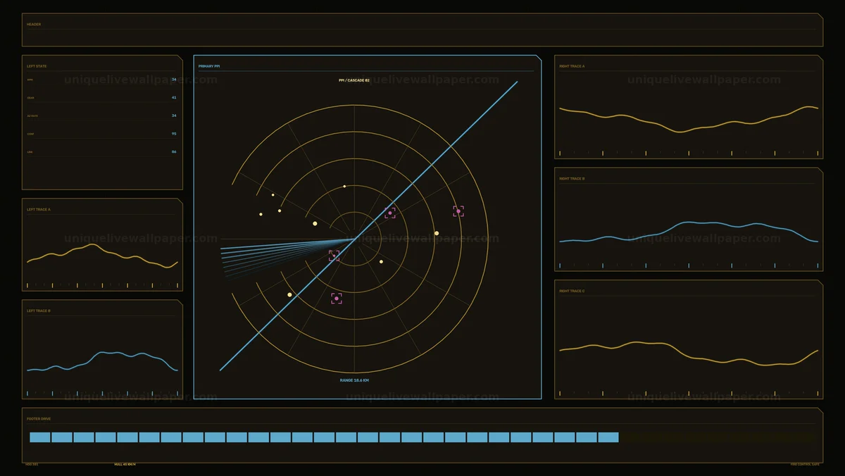 Watermarked thumbnail for Military Radar Target Tracking HUD Seamless Loop