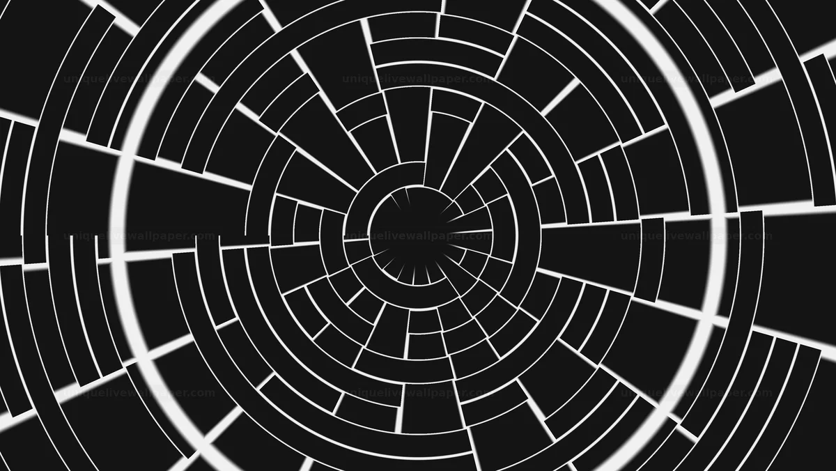 Watermarked thumbnail for Black and White Circular Maze Background Seamless Loop