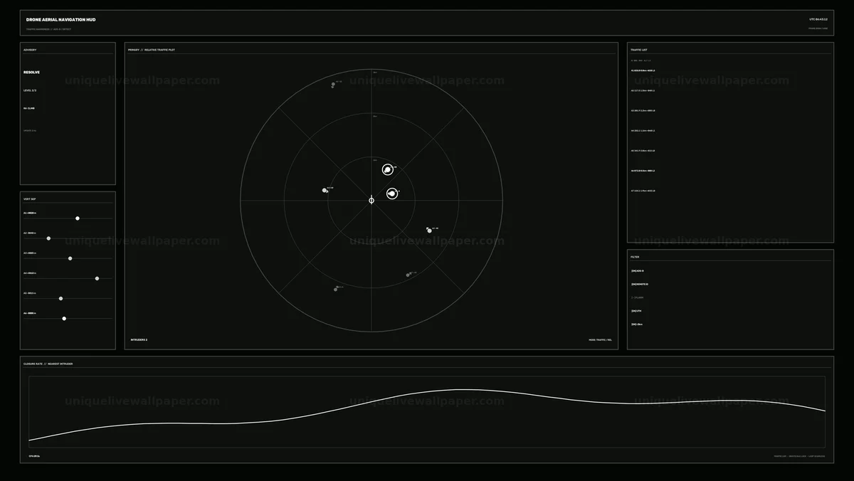 Drone Aerial Navigation Radar HUD Seamless Loop