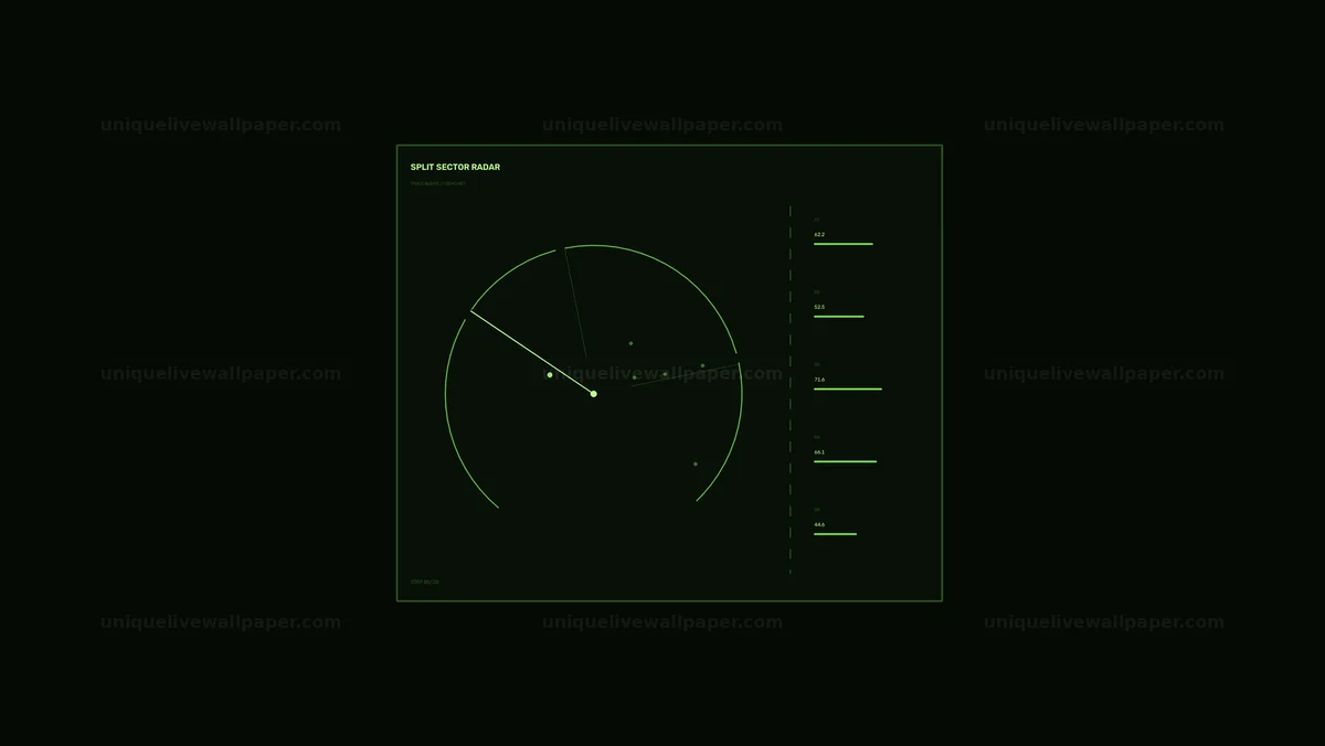 Watermarked thumbnail for Split Sector Radar Dashboard Seamless Loop