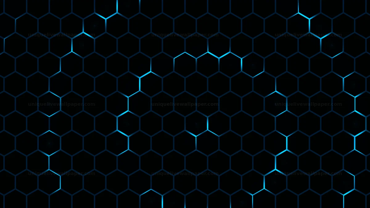 Dark Neon Honeycomb Grid Background Seamless Loop