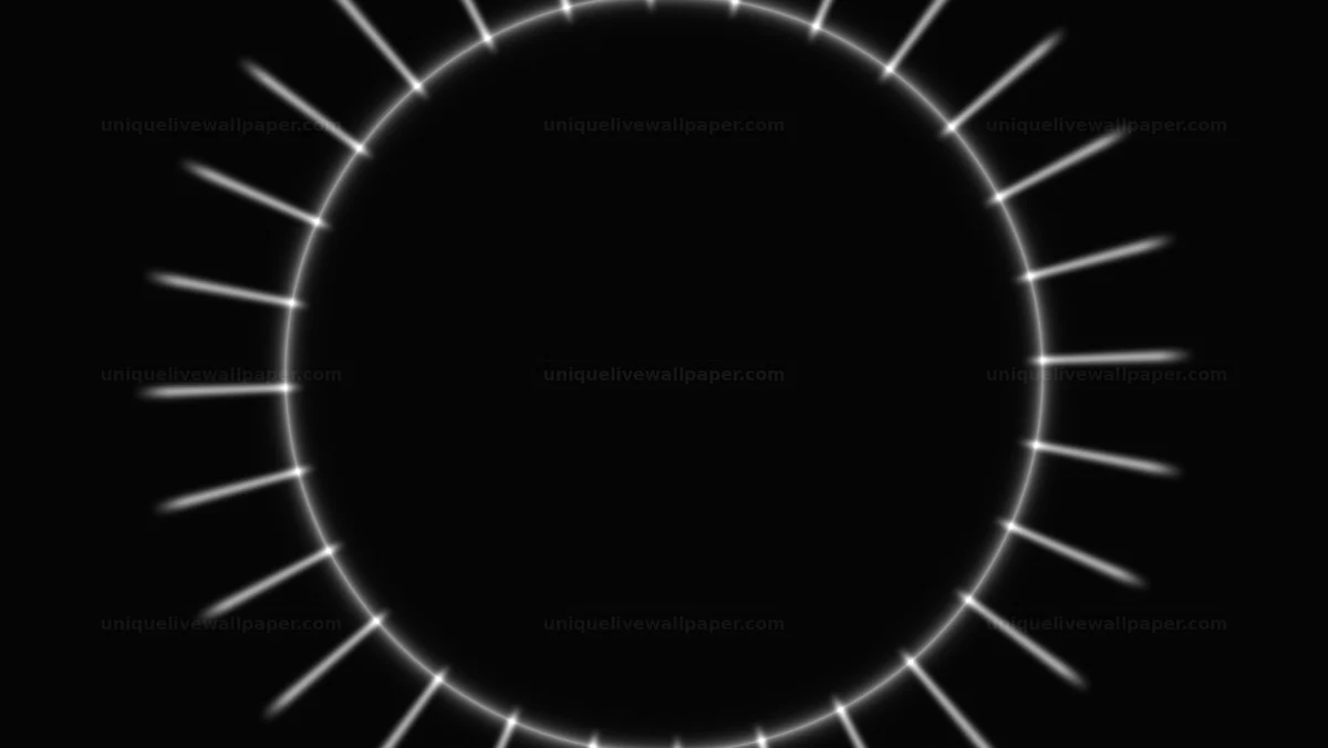 Black and white radial ripple background shows moving graphic design