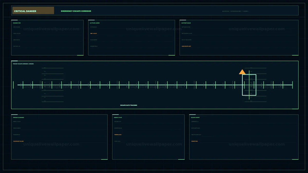 Aircraft Navigation HUD Escape Corridor Seamless Loop