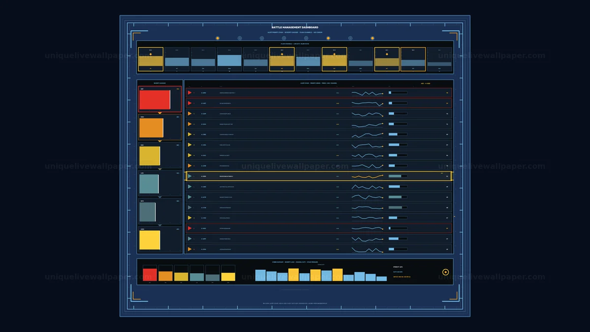 Watermarked thumbnail for Battle Management Dashboard Status Seamless Loop