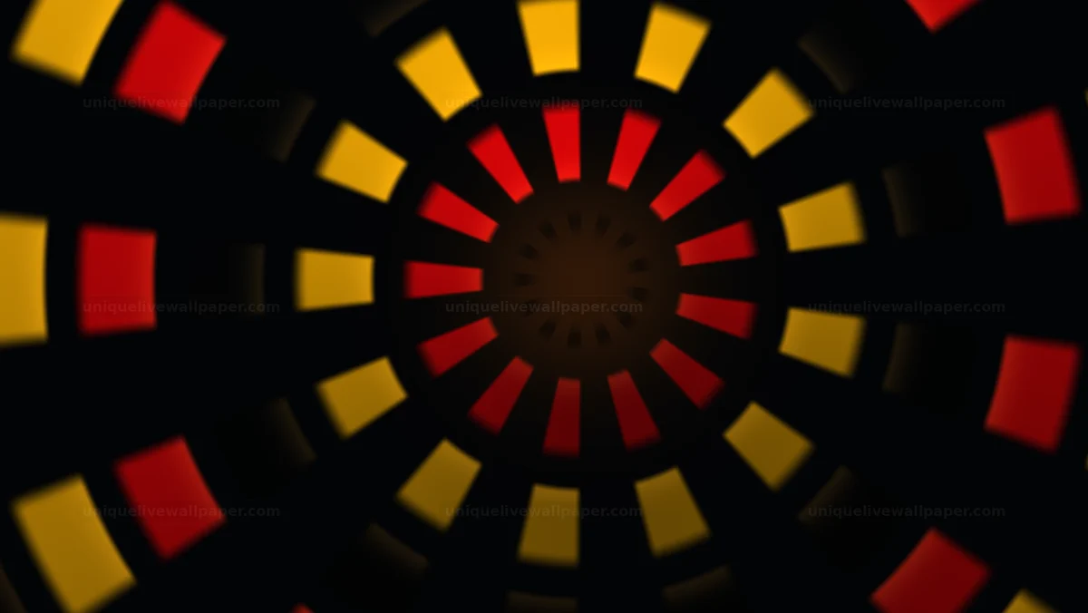 Watermarked thumbnail for Black Red Gold Radial Geometric Pattern Seamless Loop