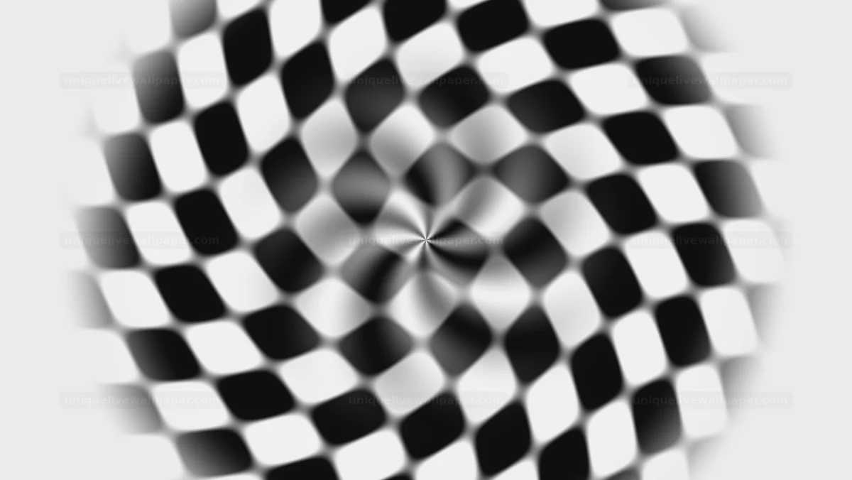 Black and White Spiral Checkerboard Seamless Loop
