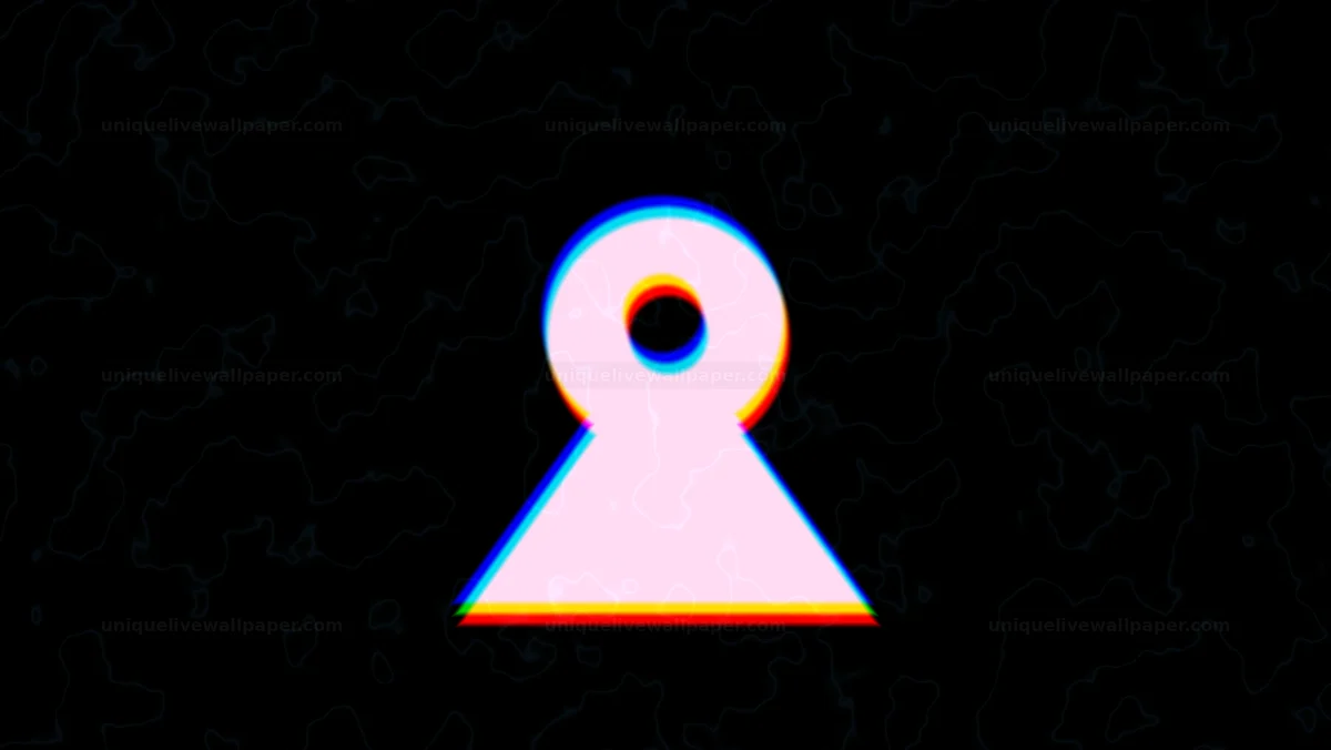 Color Channel Offset Keyhole Icon Seamless Loop