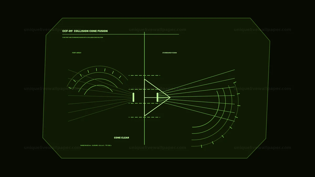 Spacecraft Radar Collision Cone HUD Seamless Loop