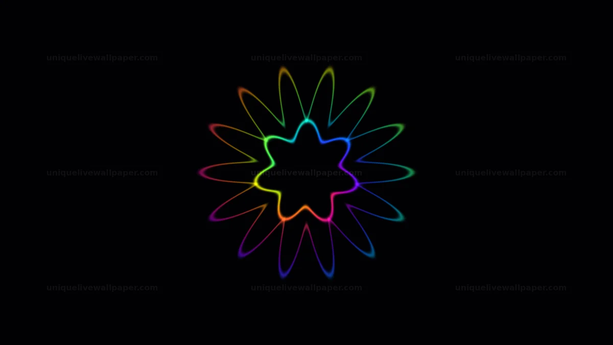Neon Radial Flower Outline Seamless Loop