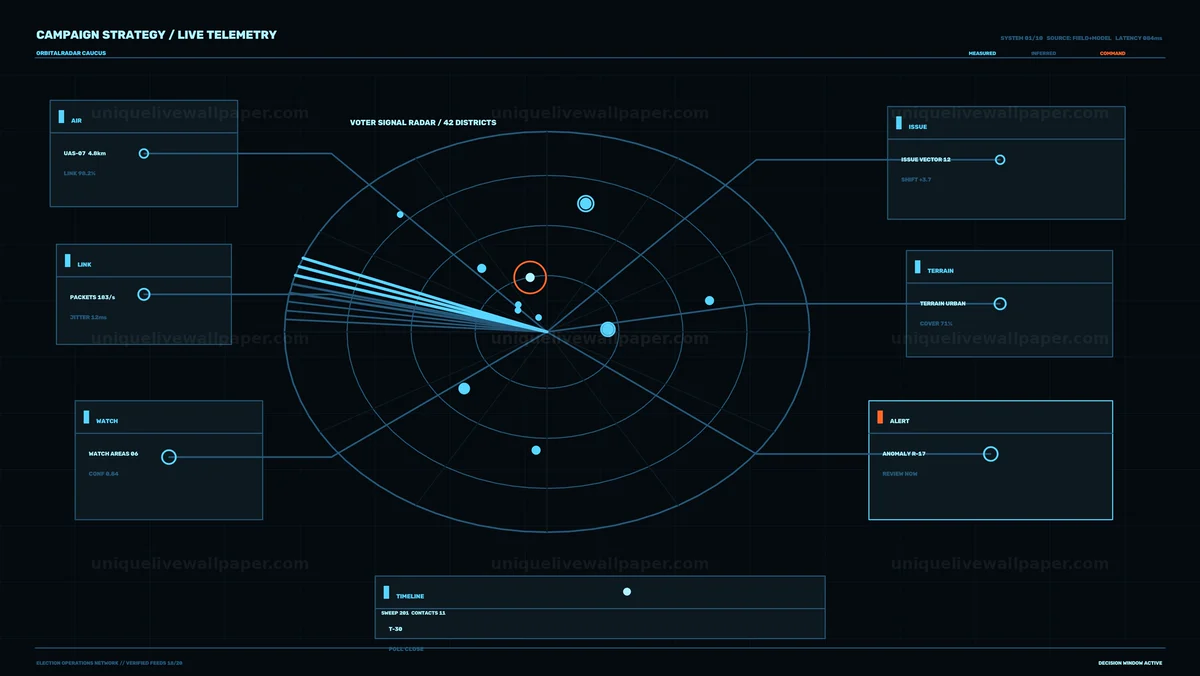 Election Analytics Radar Dashboard Seamless Loop