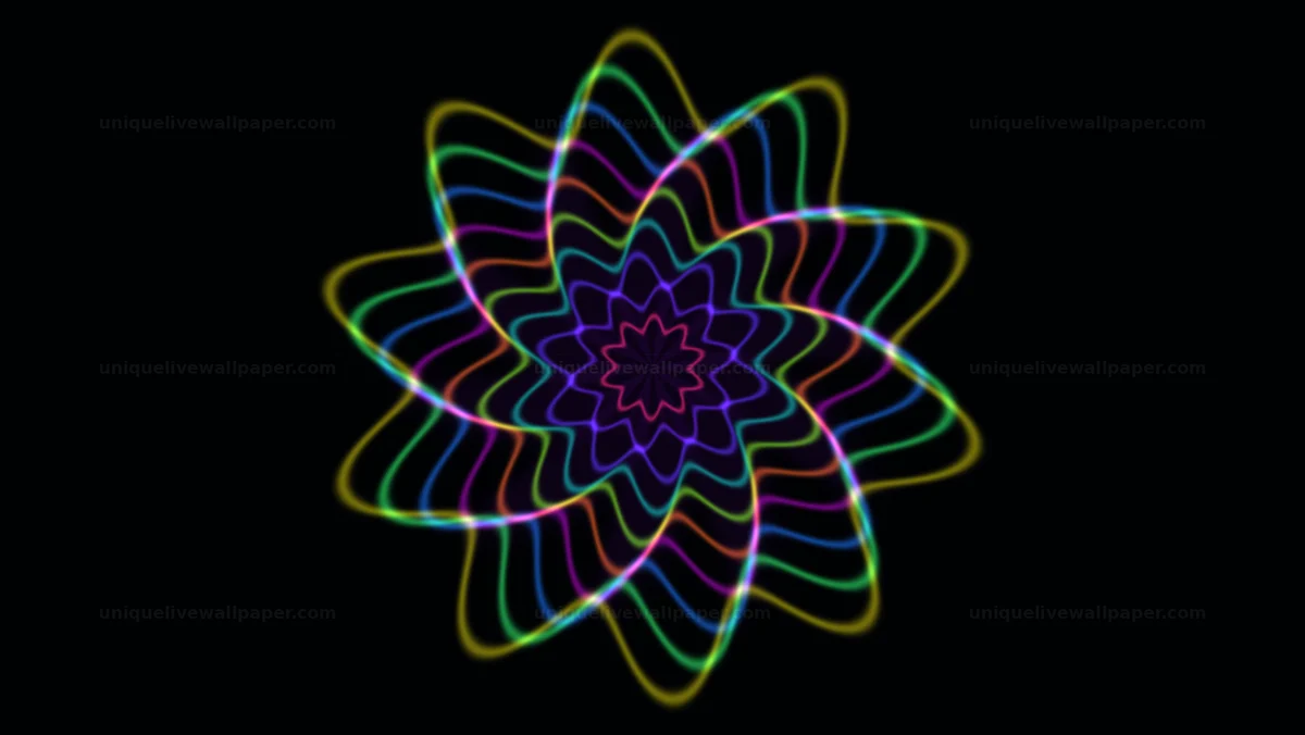 Neon Radial Mandala Pattern Seamless Loop