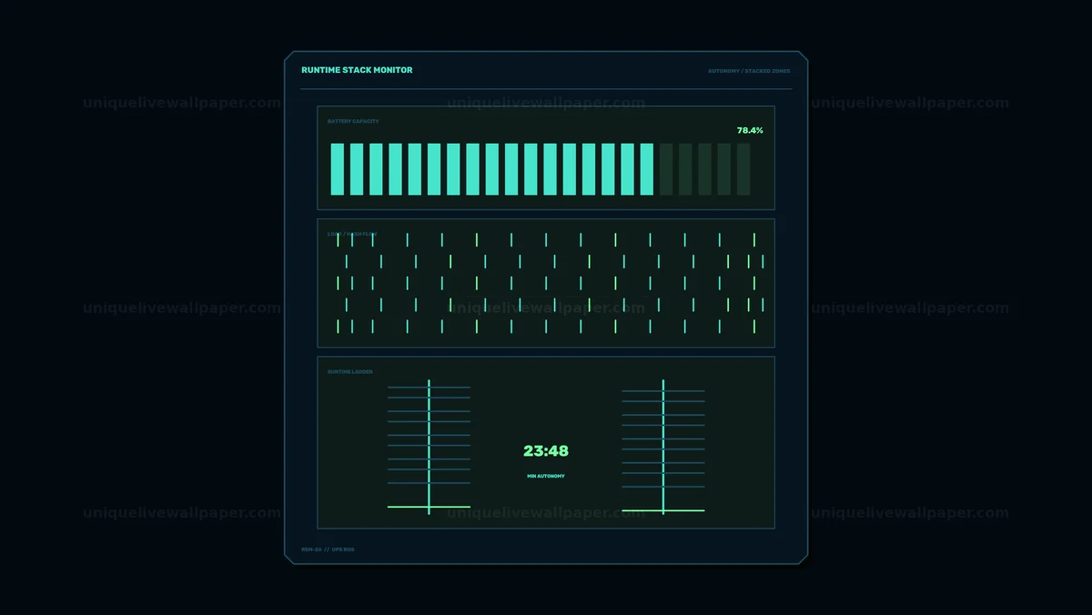 Watermarked thumbnail for Battery Backup Status Dashboard Animation Seamless Loop