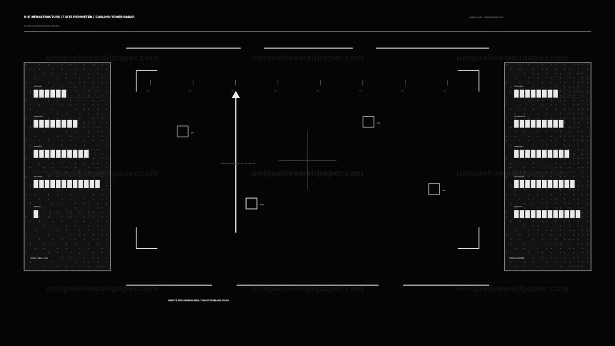 Nuclear Energy Infrastructure Radar HUD Seamless Loop