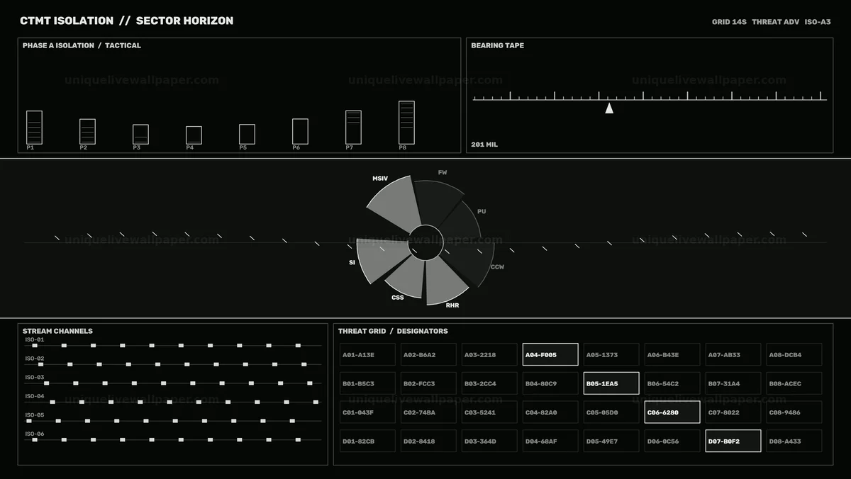 Nuclear Plant Alarm Status HUD Seamless Loop