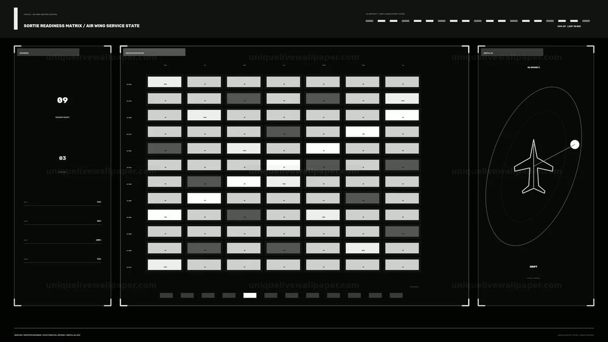 Aircraft Carrier Aircraft Service Status HUD Seamless Loop