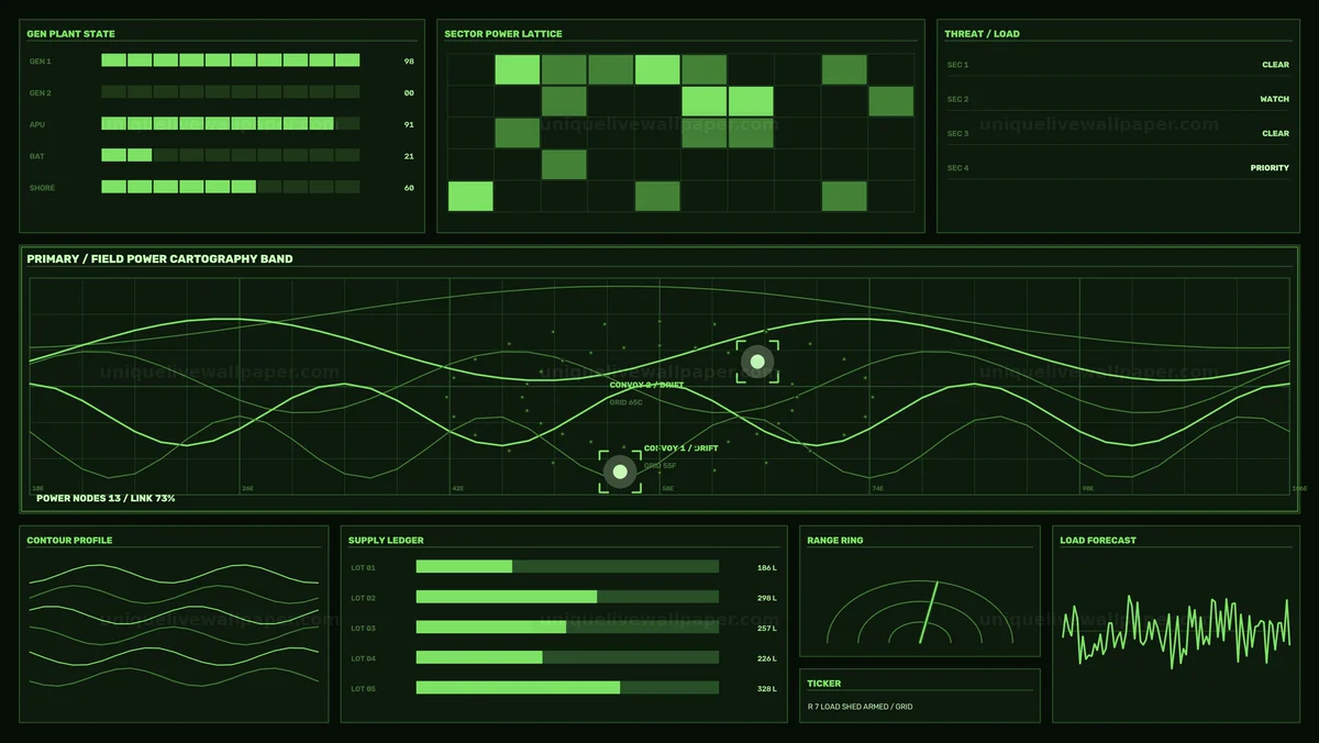 Futuristic Power Grid Control HUD Seamless Loop