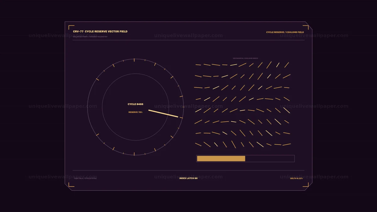 Solar Battery Charge Telemetry HUD Seamless Loop