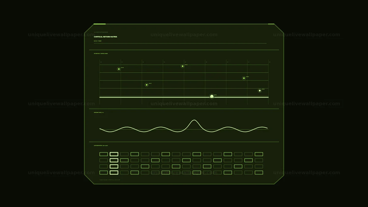 AI Cognitive Processing HUD Data Matrix Seamless Loop