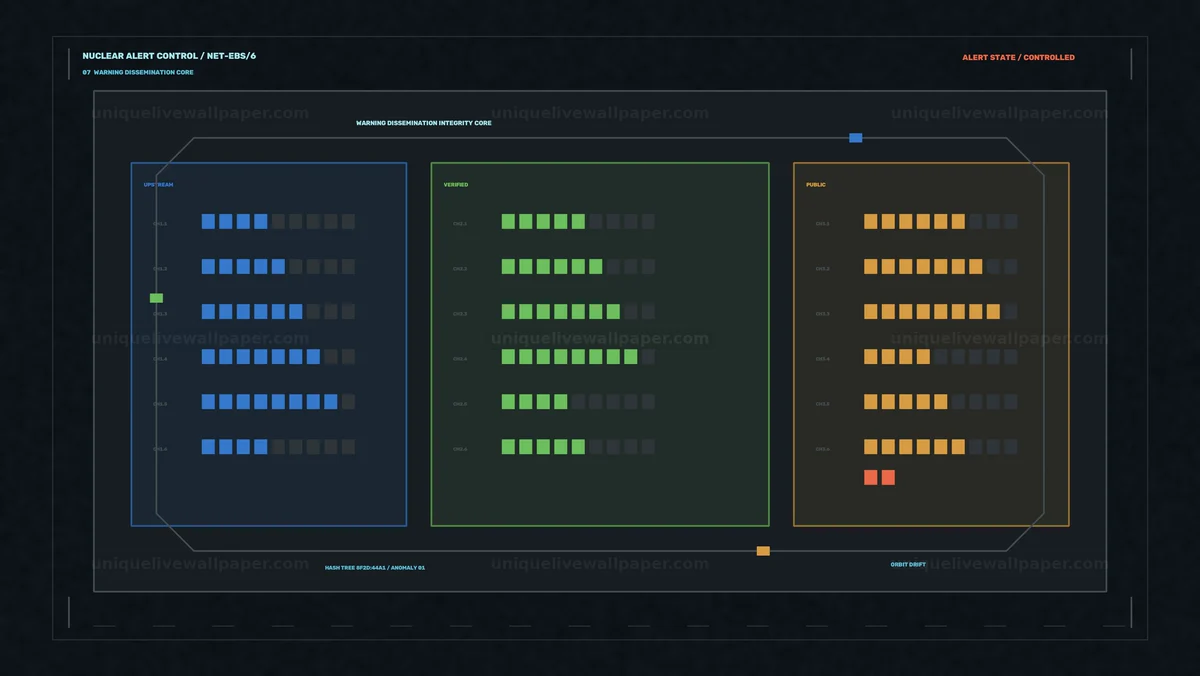 Watermarked thumbnail for Nuclear Alert Control Screen HUD Seamless Loop