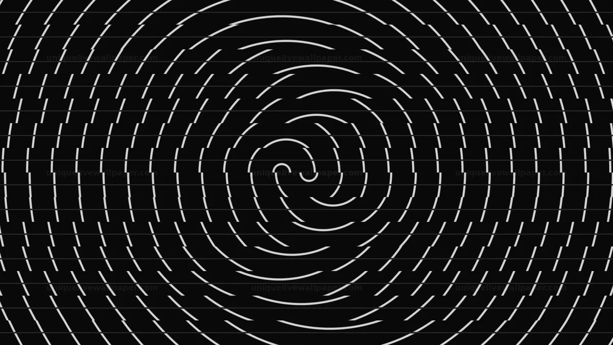 Black and white expanding rings background creates a visual effect