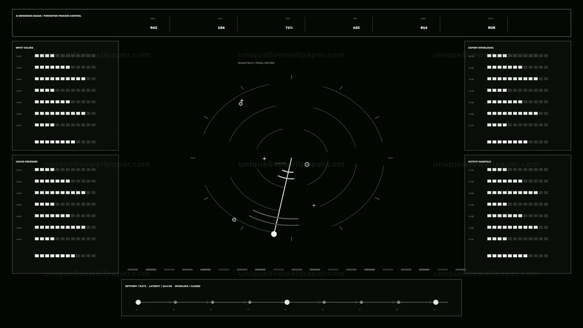 AI Inference Diagnostic Radar HUD Seamless Loop