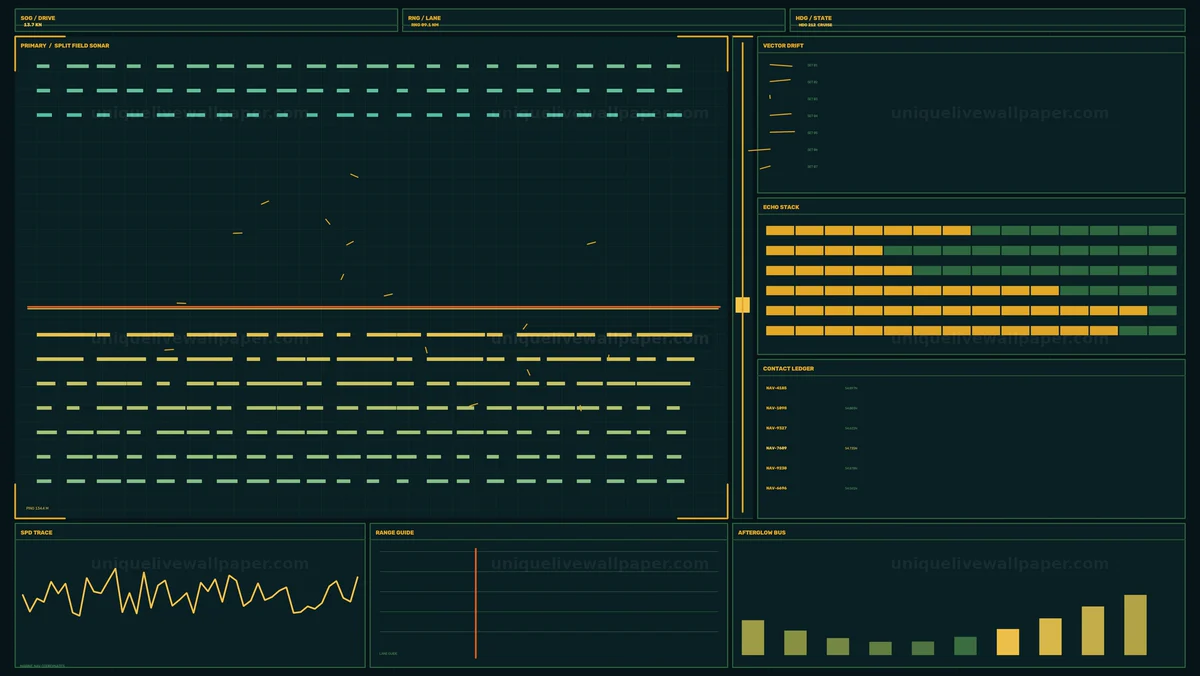 Watermarked thumbnail for Futuristic Sonar Navigation HUD Seamless Loop