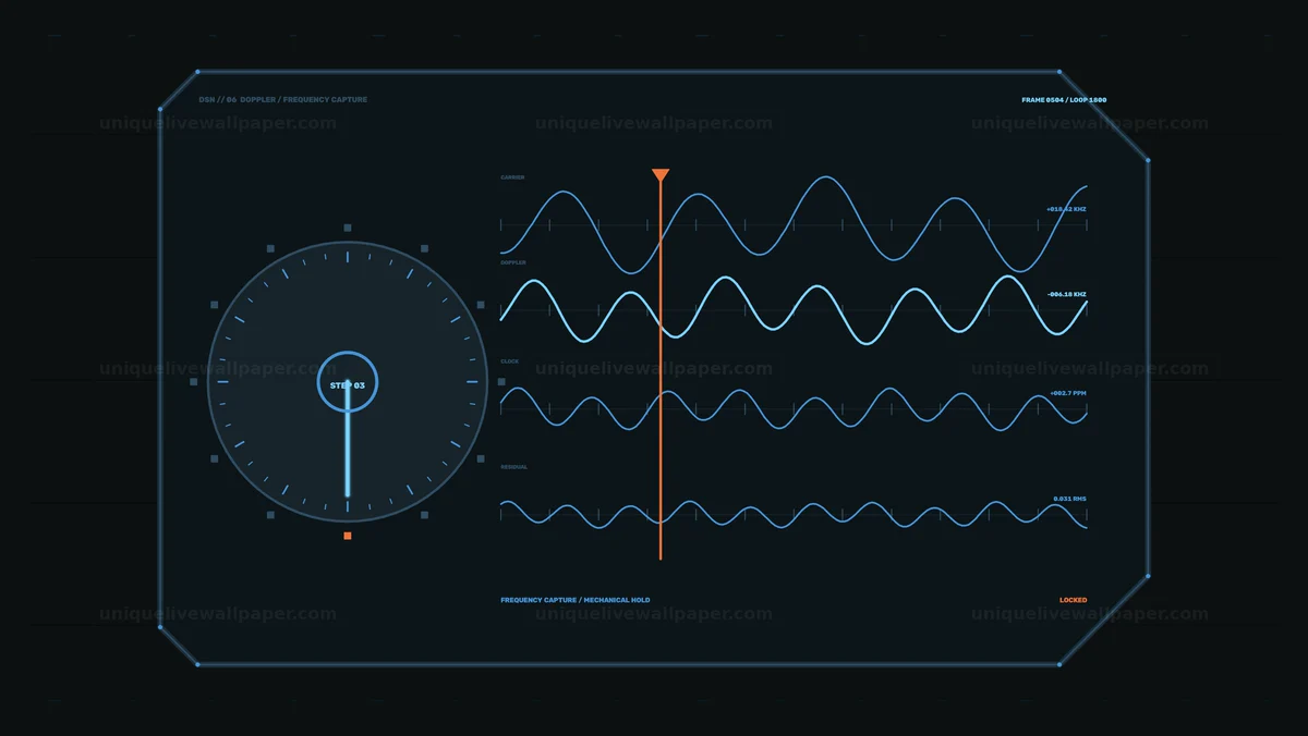Watermarked thumbnail for Spacecraft Signal Analysis HUD Seamless Loop