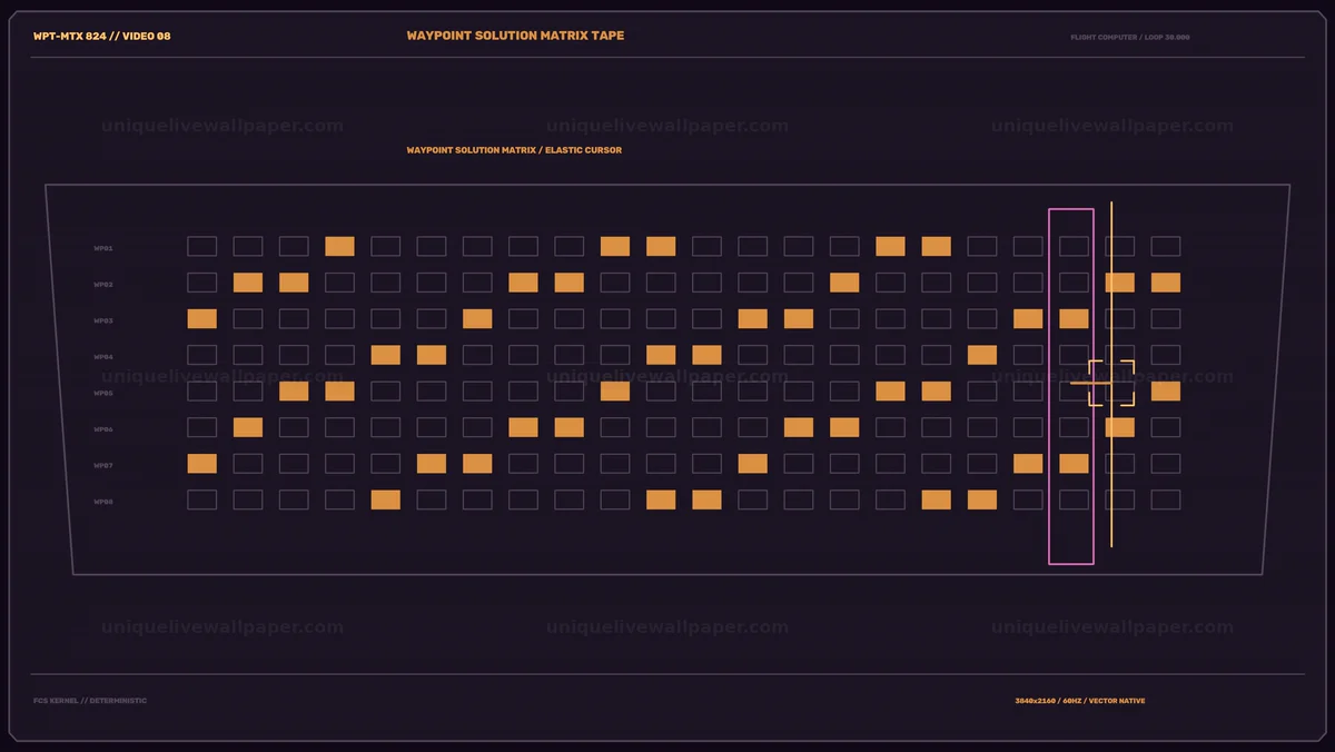 Spacecraft Flight Computer Waypoint Matrix HUD